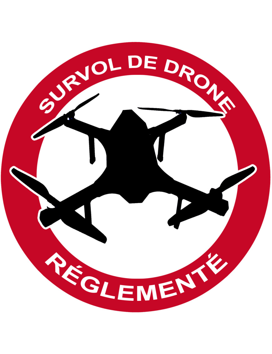 Survol de drône réglementé - 5cm - Sticker/autocollant