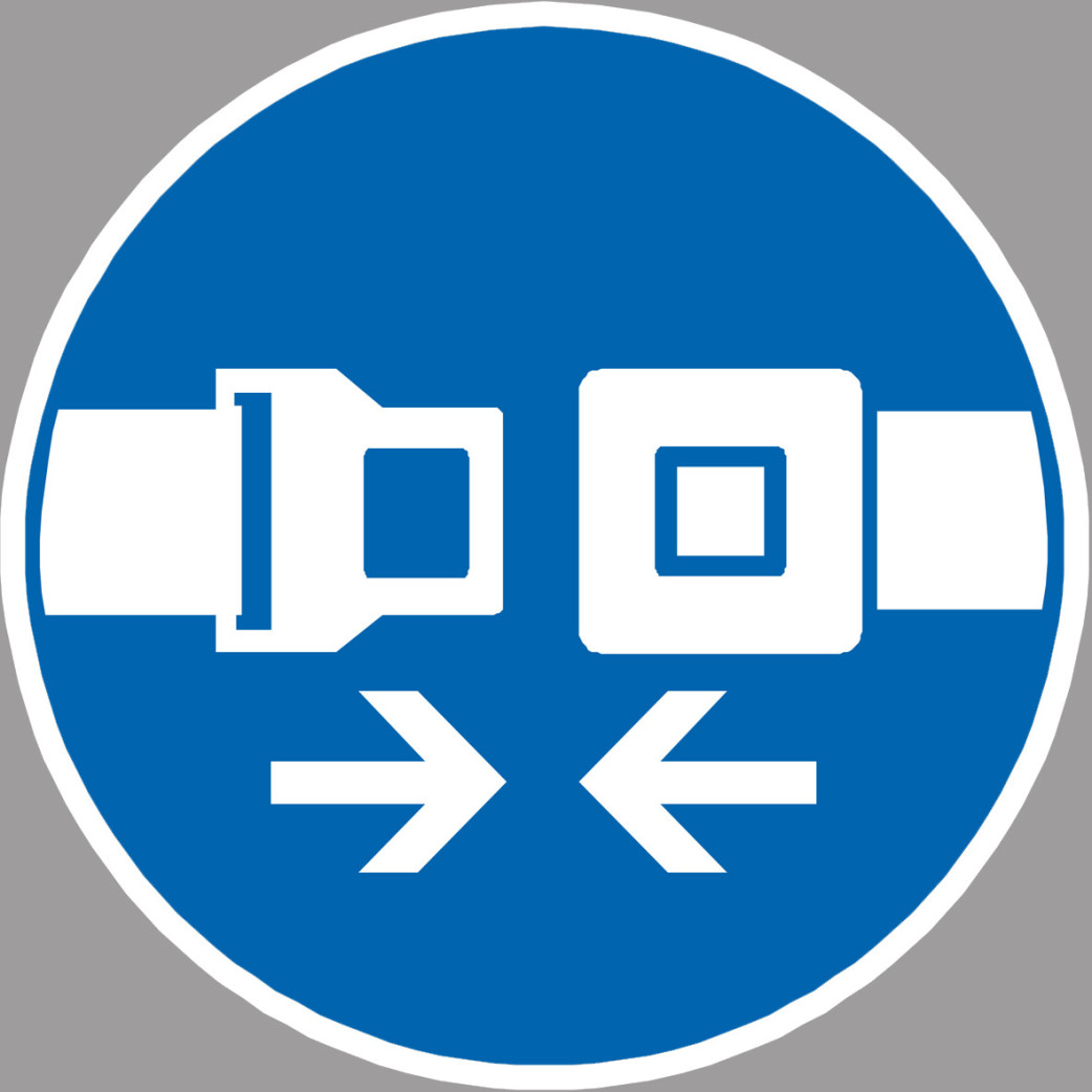 Ceinture obligatoire - 15x15cm - Sticker/autocollant