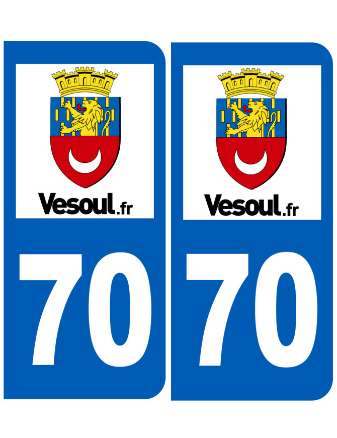 immatriculation Vesoul 70 - Sticker/autocollant immatriculation Vesoul 70 - Sticker/autocollant