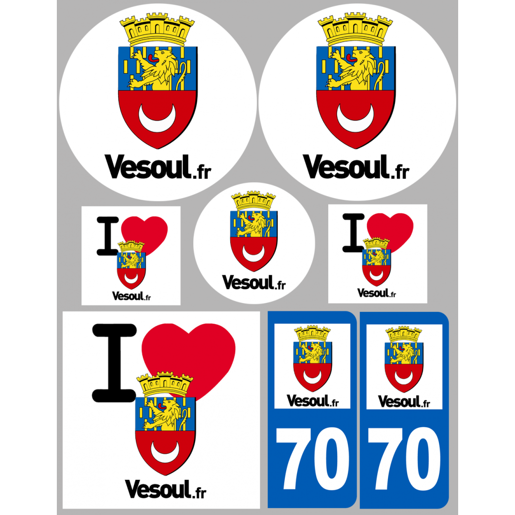 Vesoul - 8 autocollants variés - Sticker/autocollant