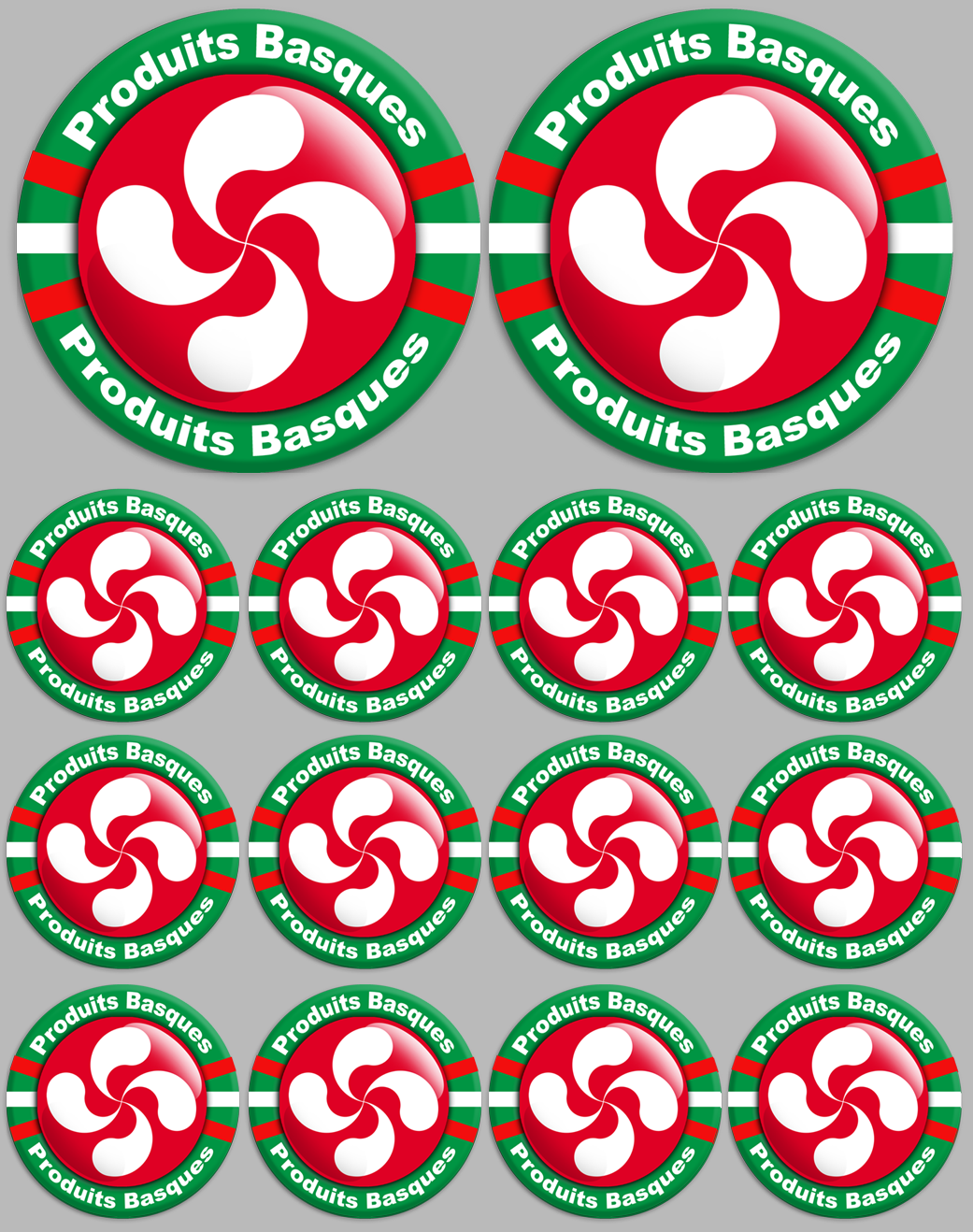 Produits Basques rouge - 2fois 10cm/12fois 5cm - Sticker/autocollant