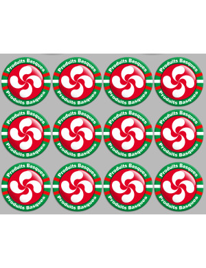 Produits Basques rouge - 12fois 5cm - Sticker/autocollant