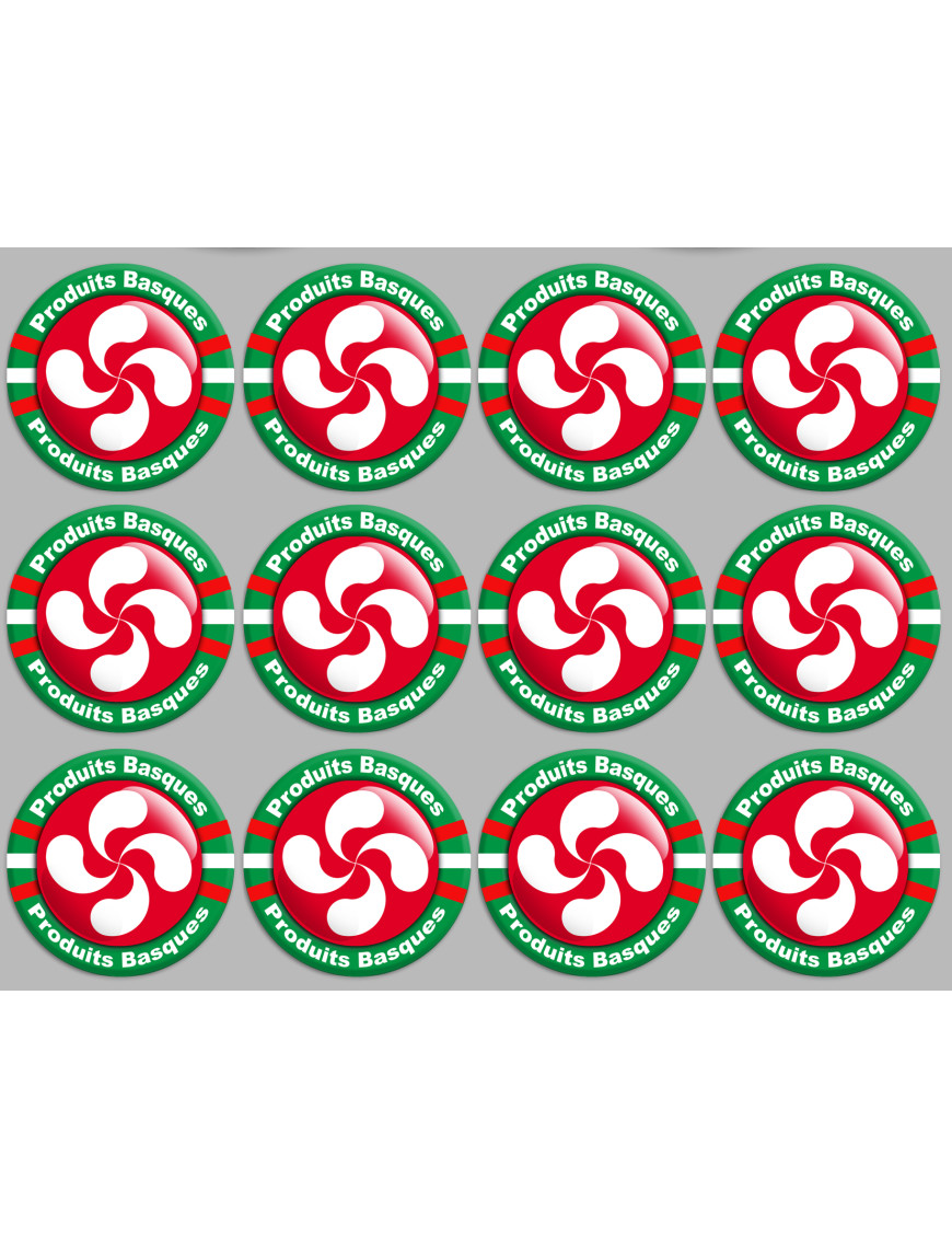 Produits Basques rouge - 12fois 5cm - Sticker/autocollant