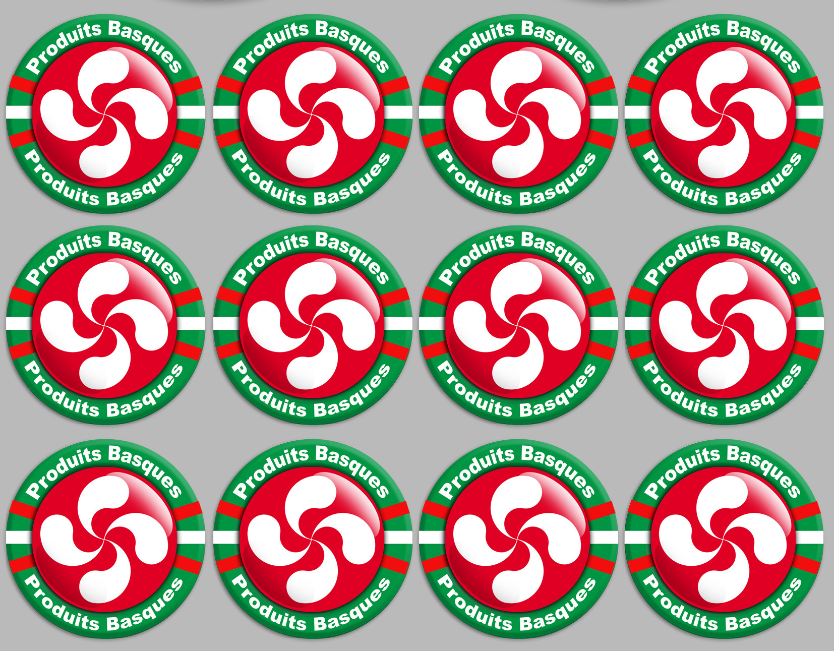 Produits Basques rouge - 12fois 5cm - Sticker/autocollant