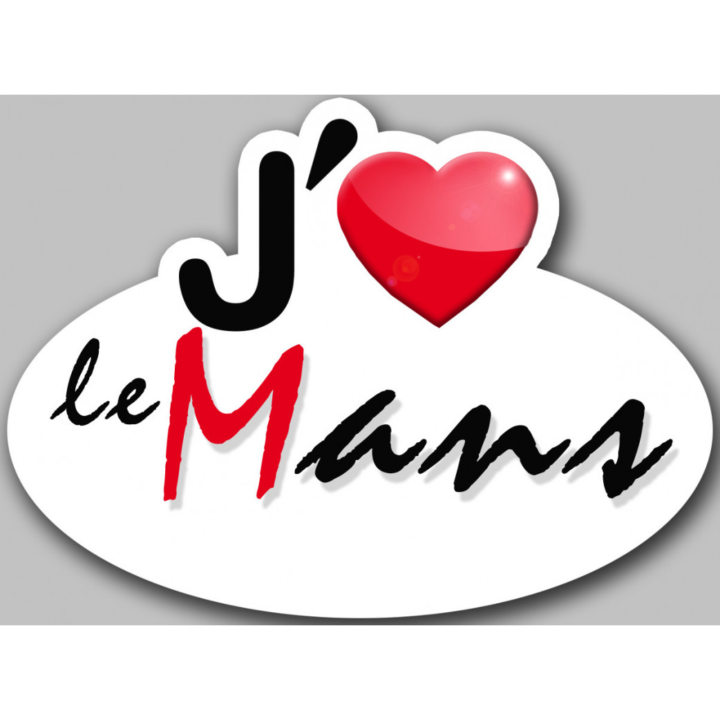 j'aime le Mans (5x3.7cm) - Sticker/autocollant