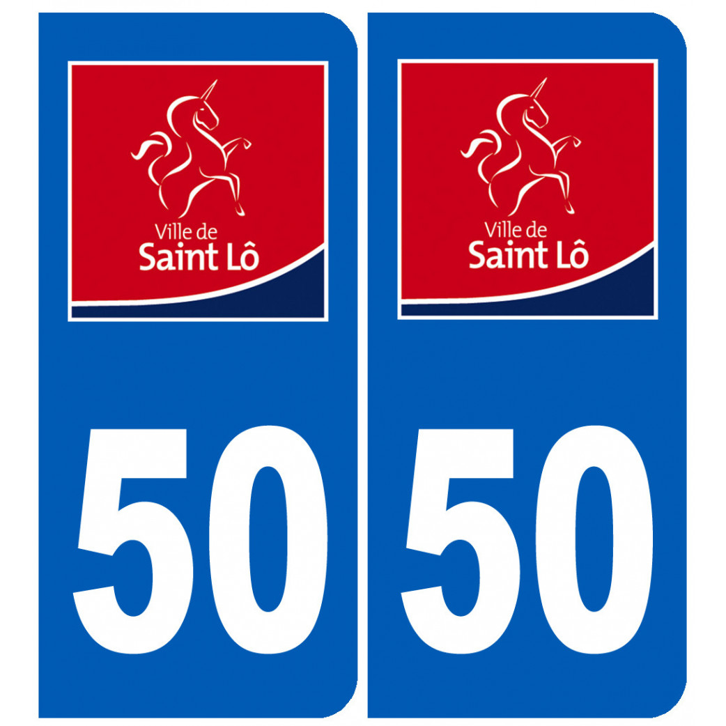 immatriculation Saint-Lô 50 - Sticker/autocollant