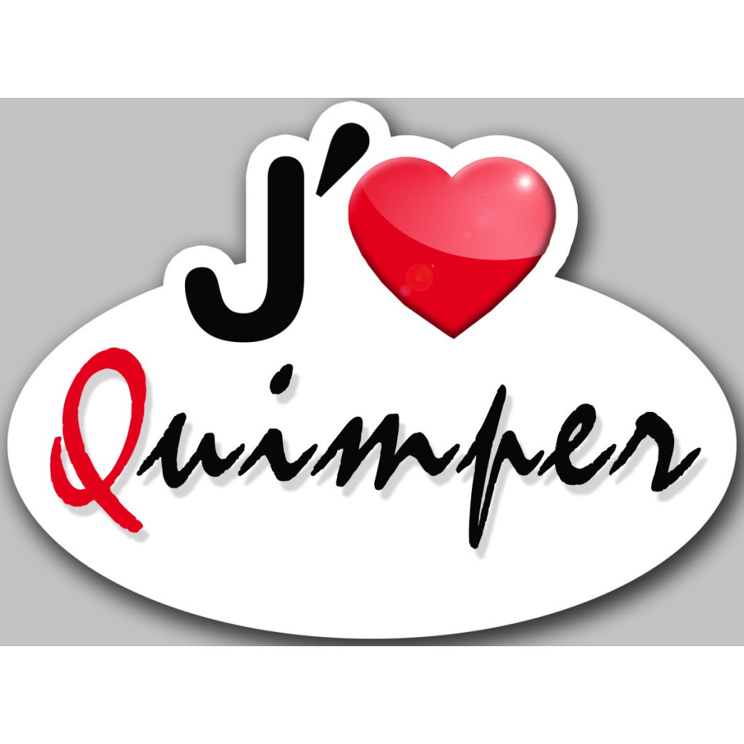 j'aime Quimper (5x3.7cm) - Sticker/autocollant