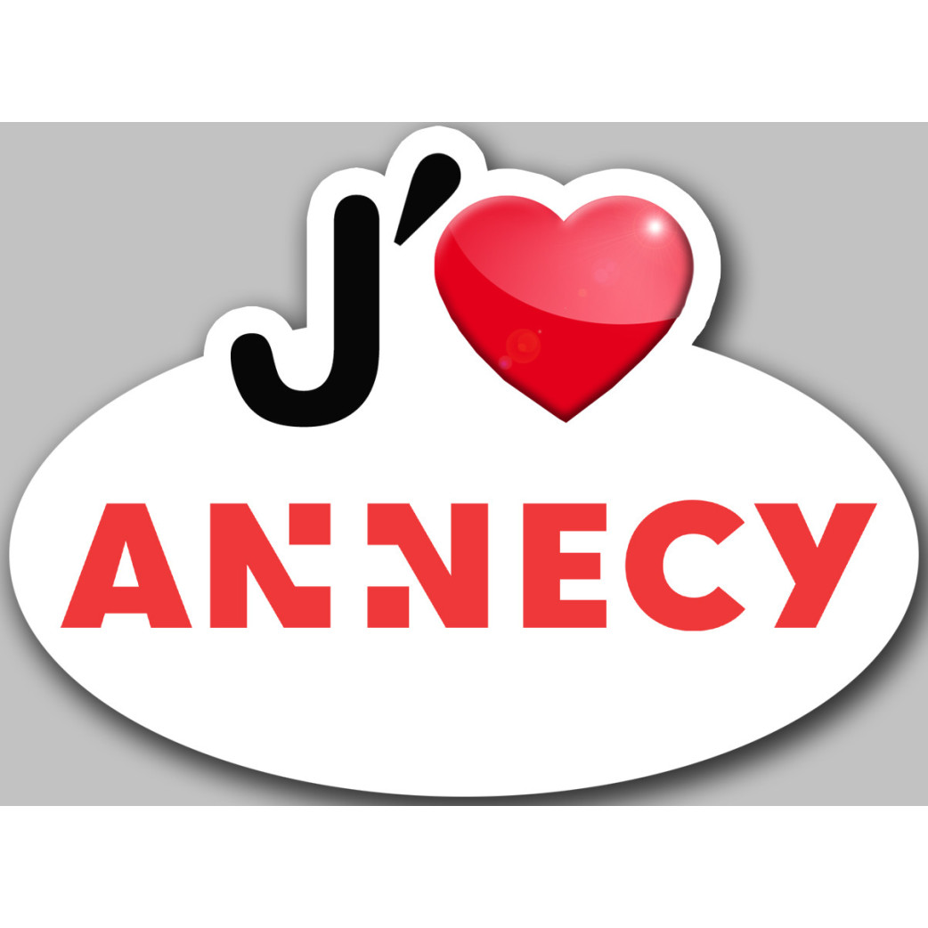 j'aime Annecy (5x3.7cm) - Sticker/autocollant