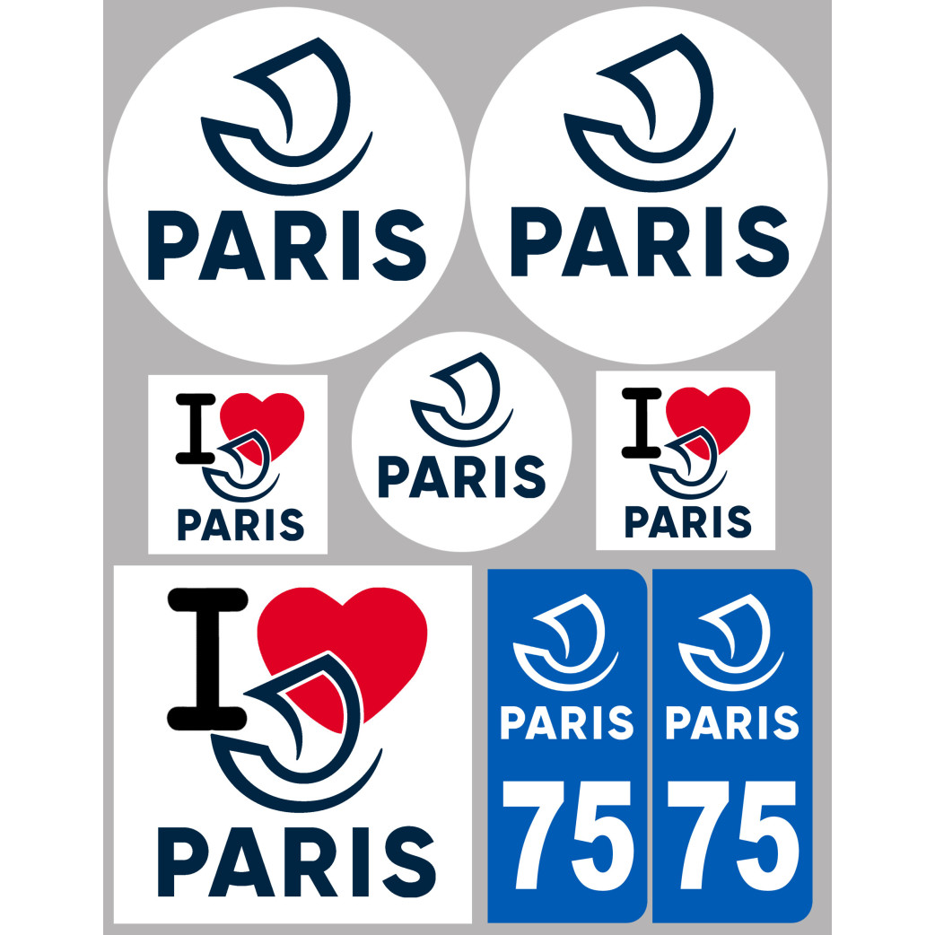 Paris - 8 autocollants variés - Sticker/autocollant