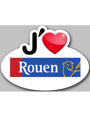 j'aime Rouen (5x3.7cm) - Sticker/autocollant