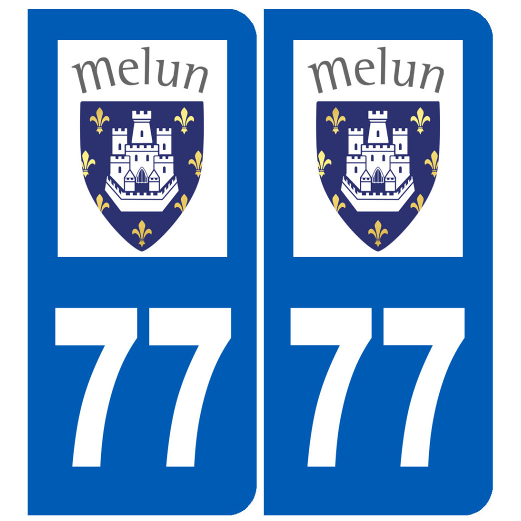 immatriculation Melun 77 - Sticker/autocollant