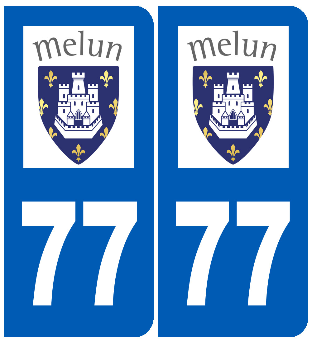 immatriculation Melun 77 - Sticker/autocollant