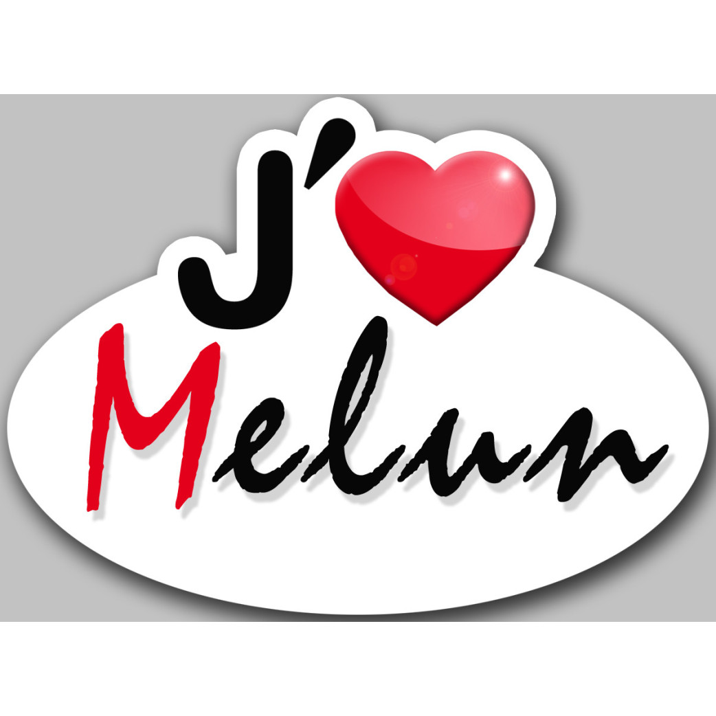 j'aime Melun (15x11cm) - Sticker/autocollant