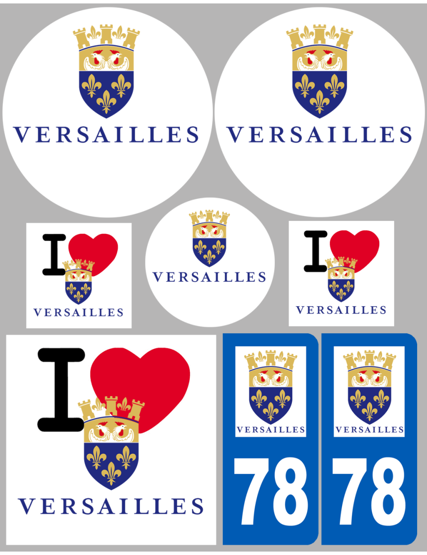 Melun - 8 autocollants variés - Sticker/autocollant