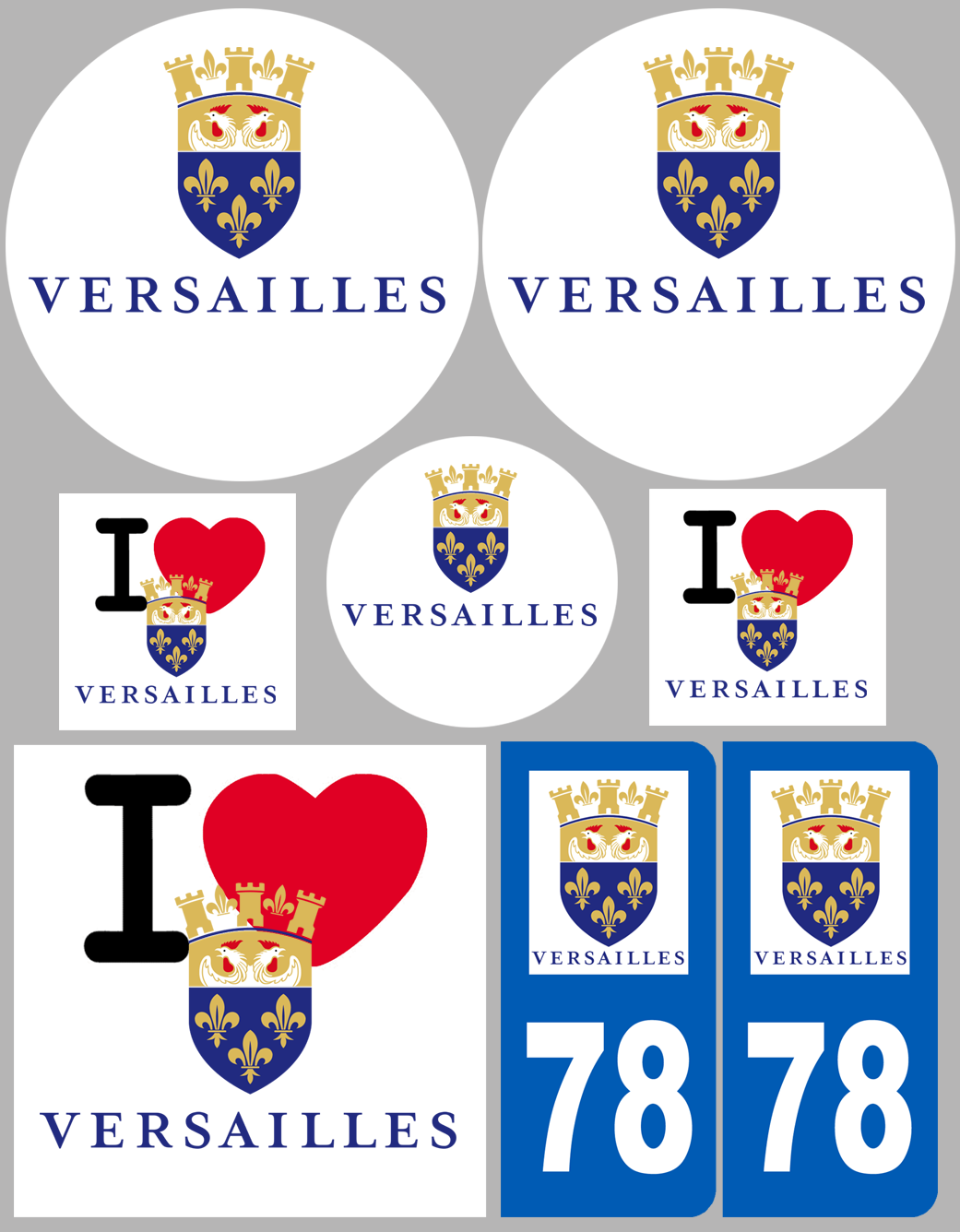 Versailles - 8 autocollants variés - Sticker/autocollant