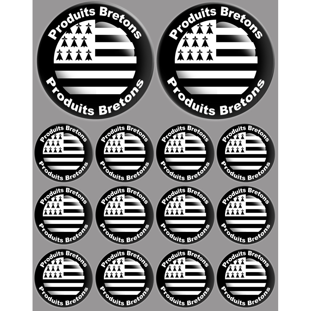Produits drapeau bretons - 2fois 10cm / 12fois 5cm - Sticker/autocollant