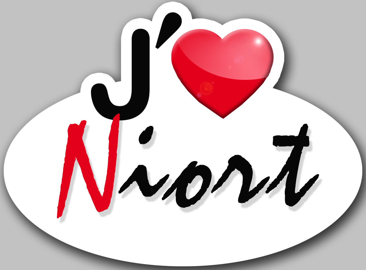 j'aime Niort (15x11cm) - Sticker/autocollant