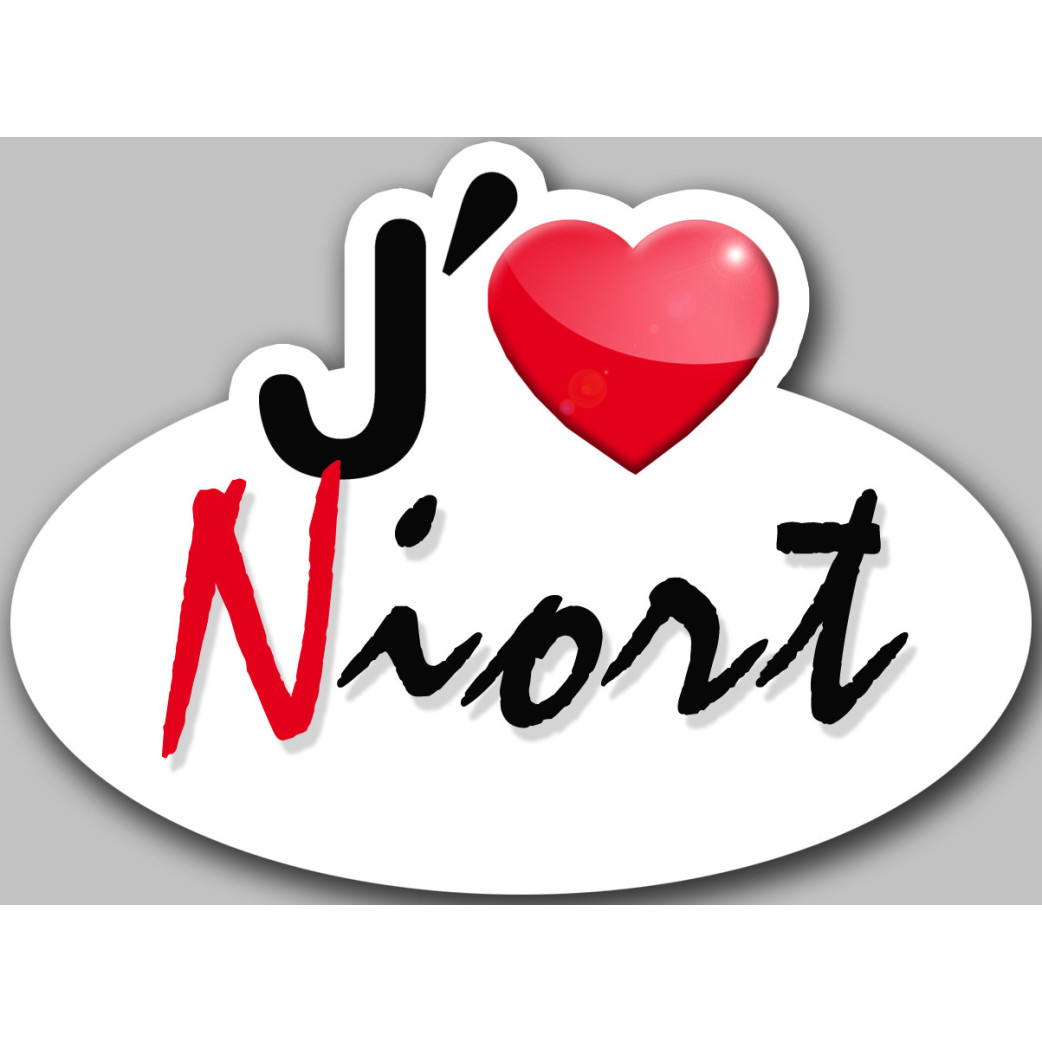 j'aime Niort (5x3.7cm) - Sticker/autocollant