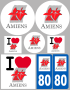 Amiens - 8 autocollants variés - Sticker/autocollant