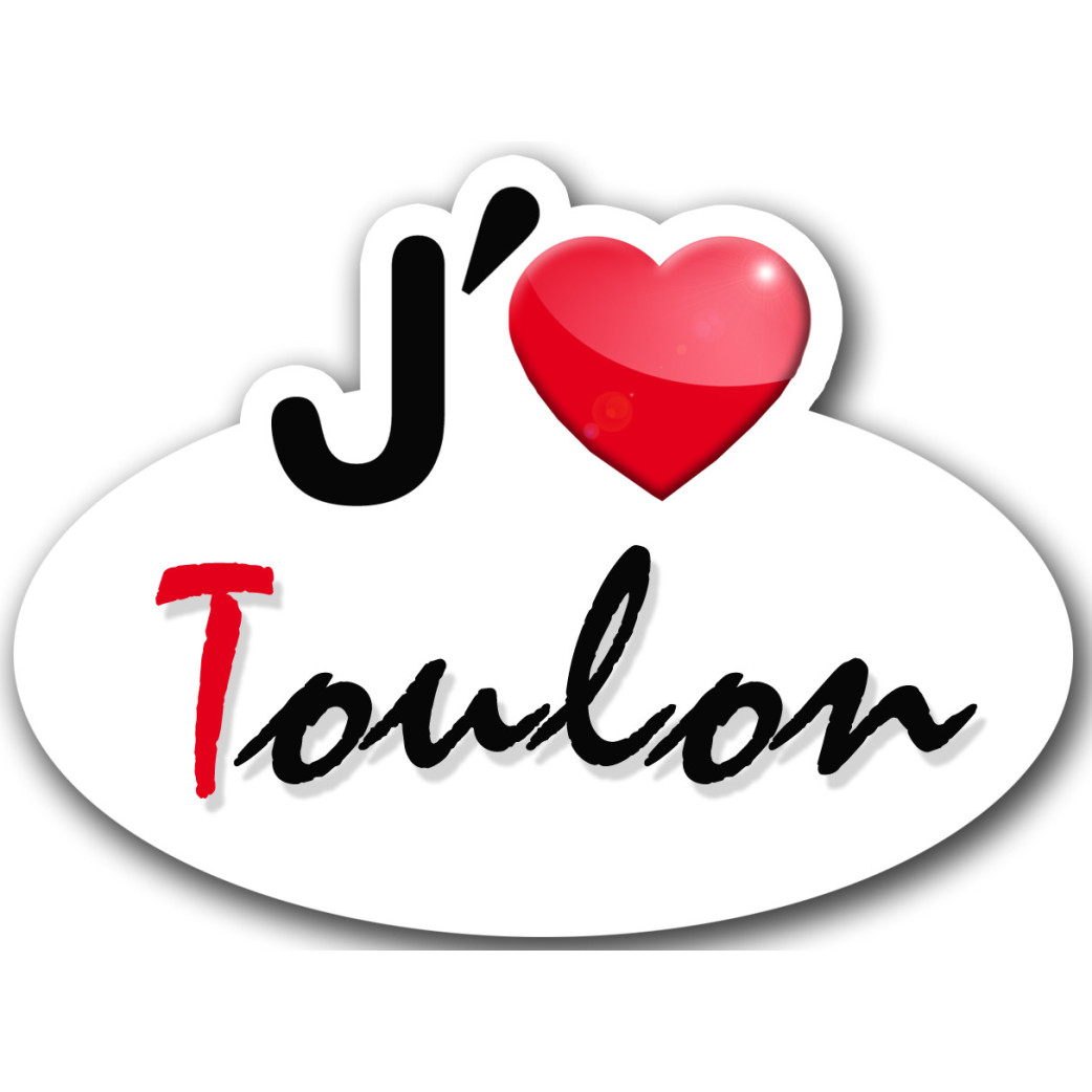 j'aime Toulon (5x3.7cm) - Sticker/autocollant
