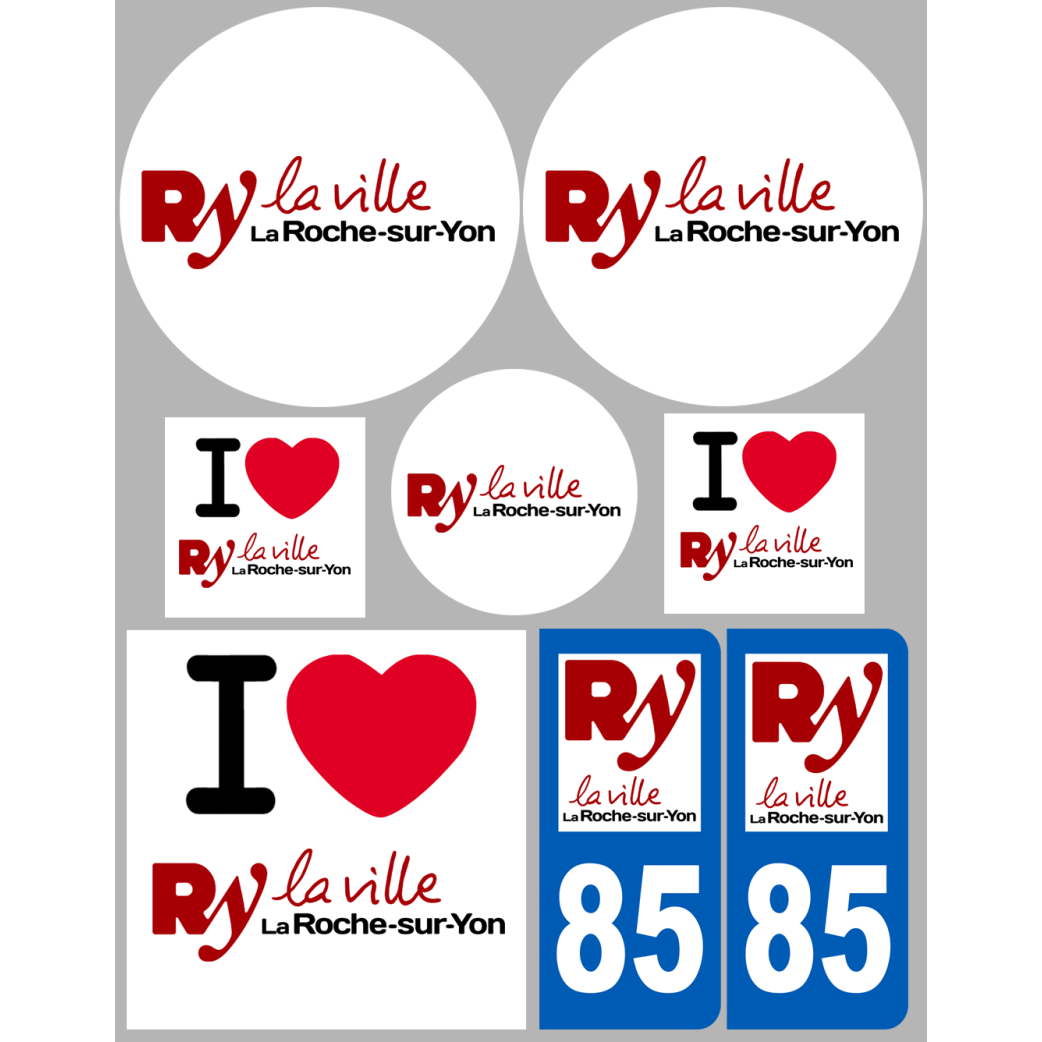 La Roche-sur-Yon - 8 autocollants variés - Sticker/autocollant