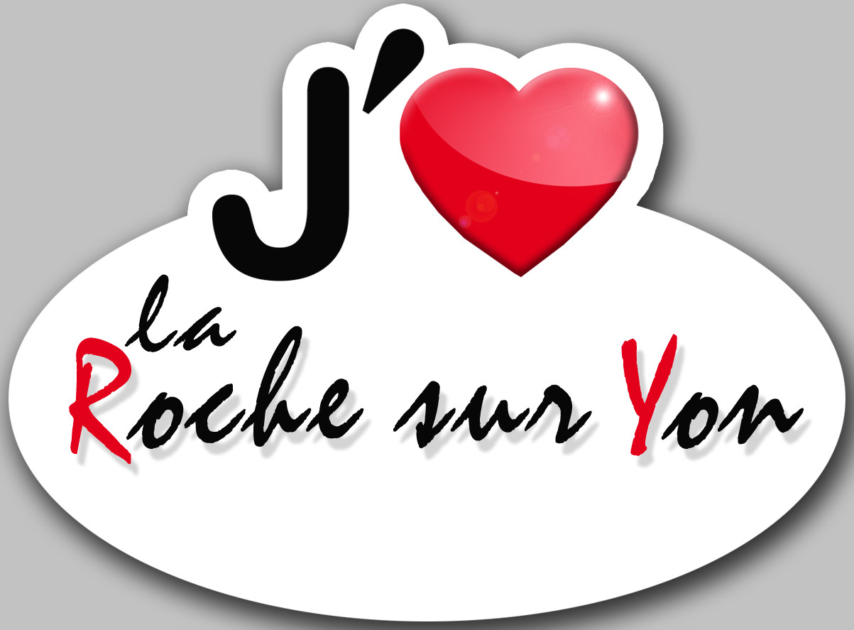 j'aime La Roche-sur-Yon (5x3.7cm) - Sticker/autocollant
