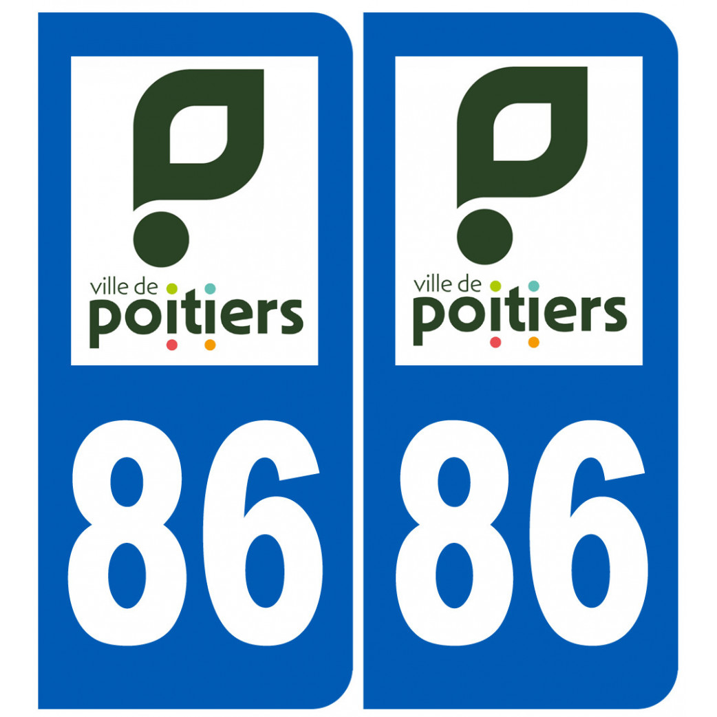 immatriculation Poitiers 86 - Sticker/autocollant