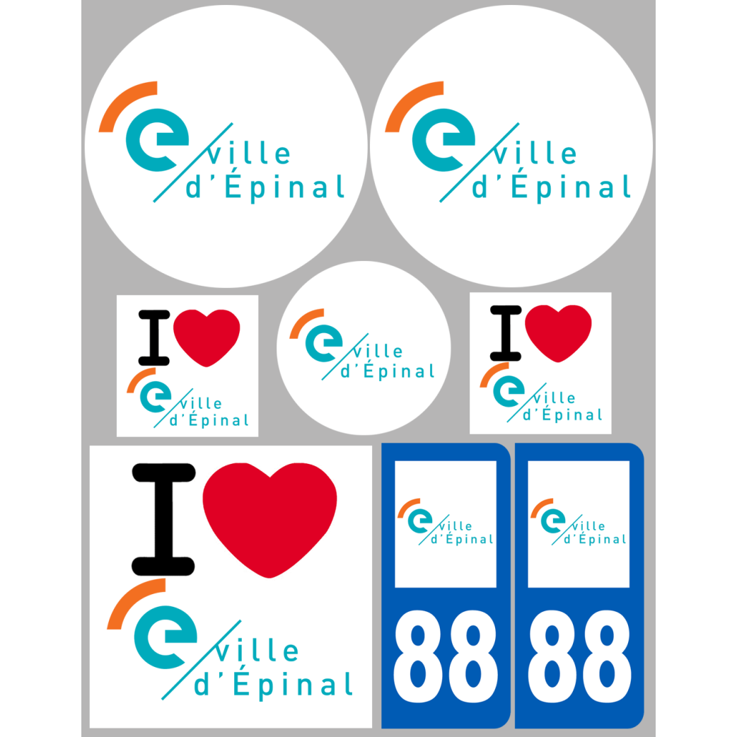 Épinal - 8 autocollants variés - Sticker/autocollant