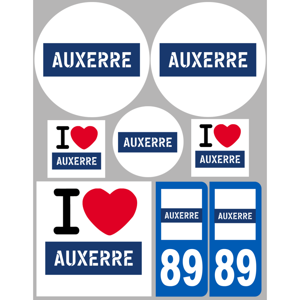 Auxerre - 8 autocollants variés - Sticker/autocollant