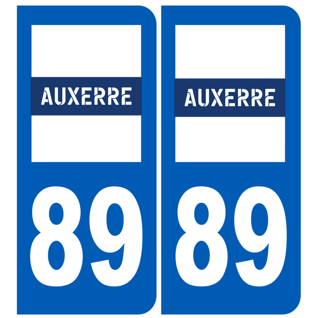 immatriculation Auxerre 89 - Sticker/autocollant