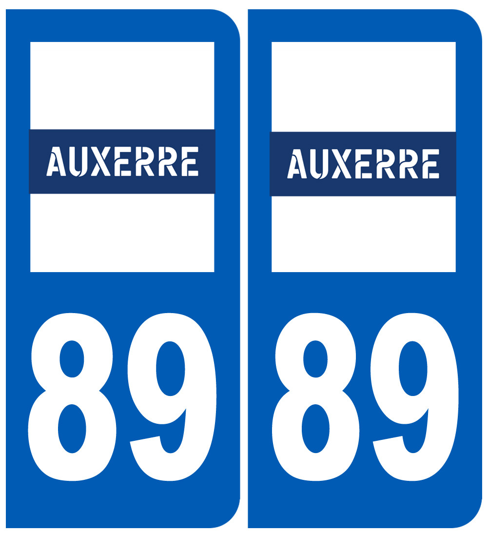 immatriculation Auxerre 89 - Sticker/autocollant