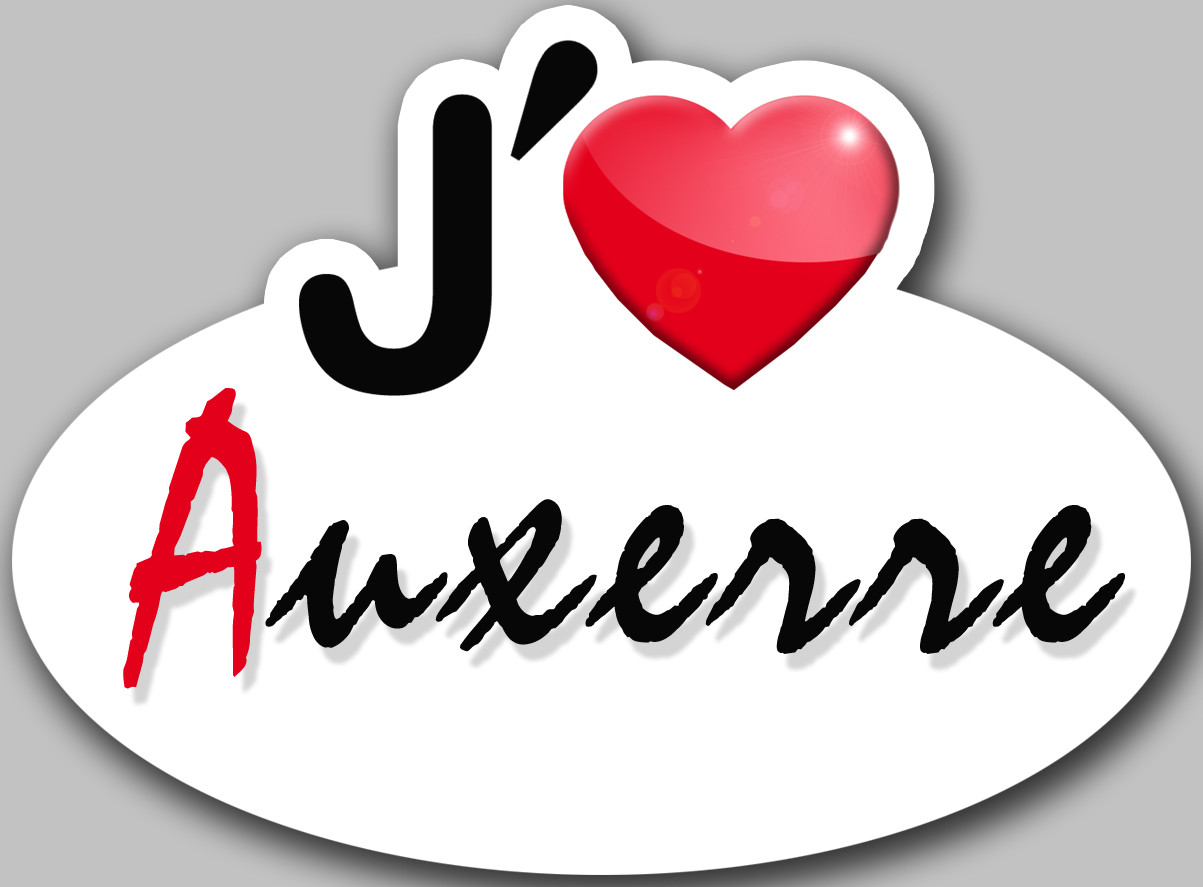 j'aime Auxerre (15x11cm) - Sticker/autocollant