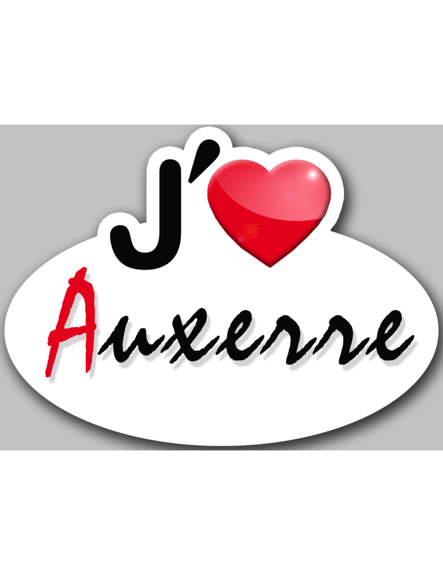 j'aime Auxerre (5x3.7cm) - Sticker/autocollant