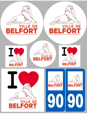 Belfort - 8 autocollants variés - Sticker/autocollant