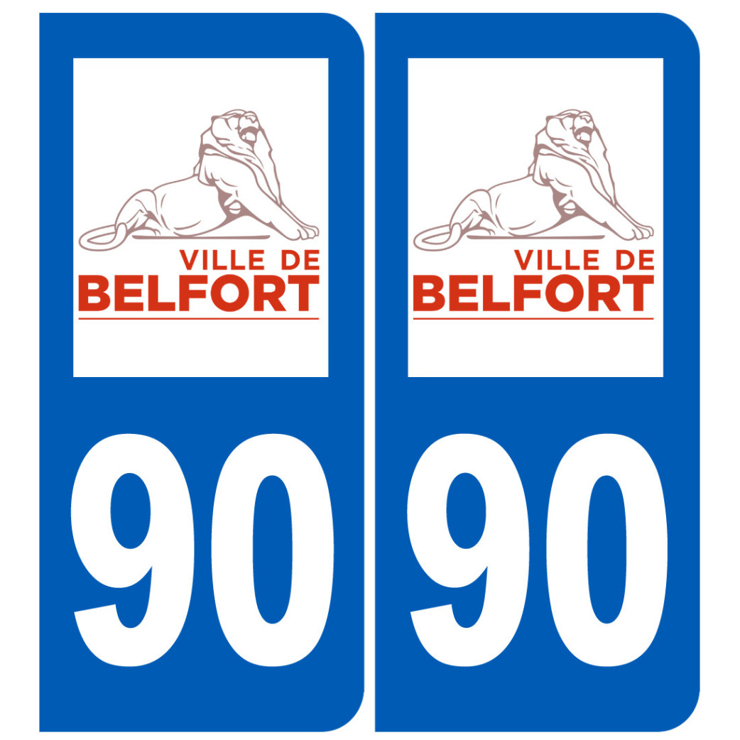 immatriculation Belfort 90 - Sticker/autocollant