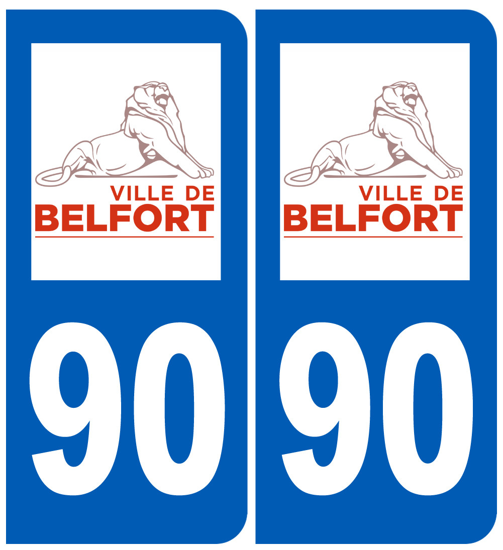 immatriculation Belfort 90 - Sticker/autocollant