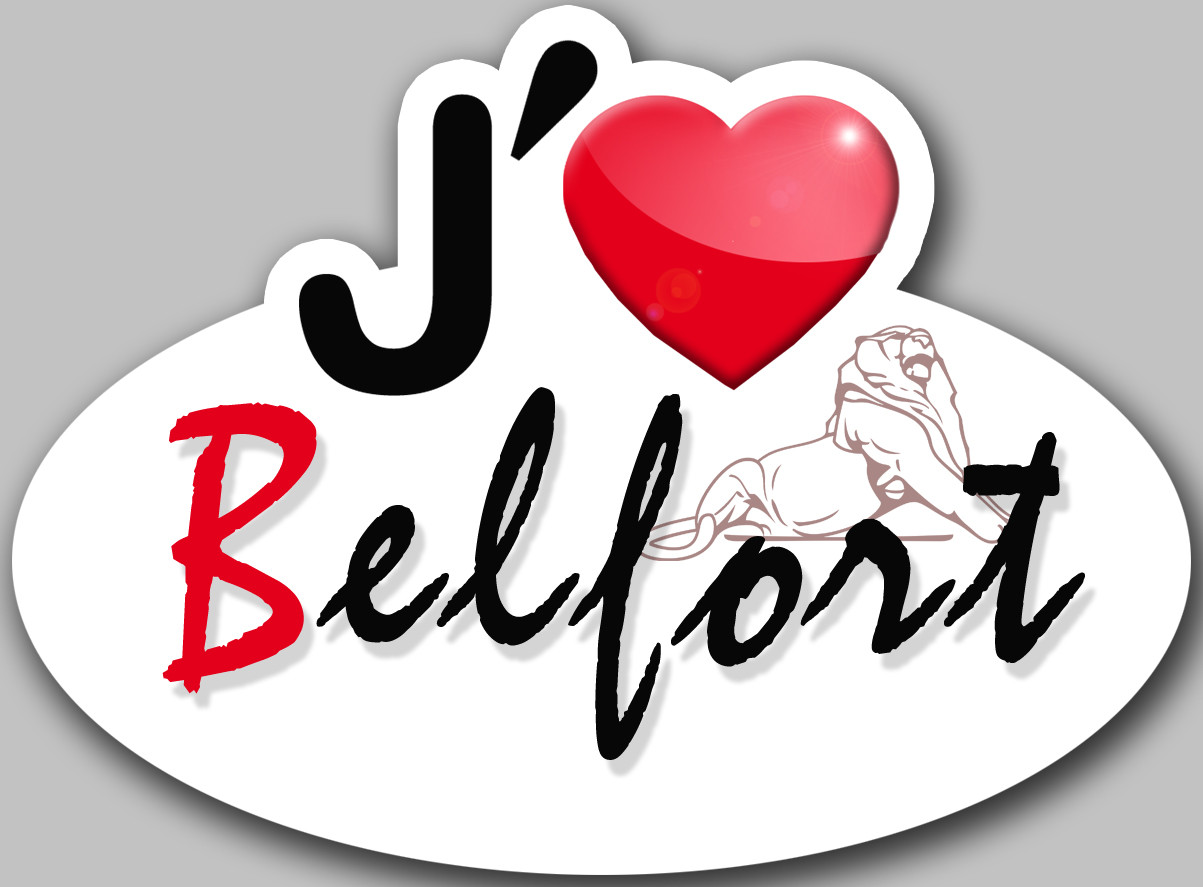 j'aime Belfort (15x11cm) - Sticker/autocollant