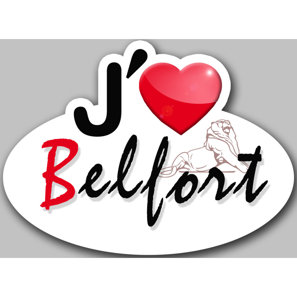 j'aime Belfort (5x3.7cm) - Sticker/autocollant
