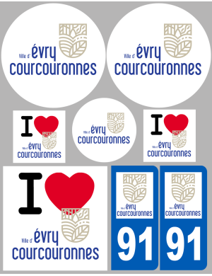 Évry-Courcouronnes - 8 autocollants variés - Sticker/autocollant