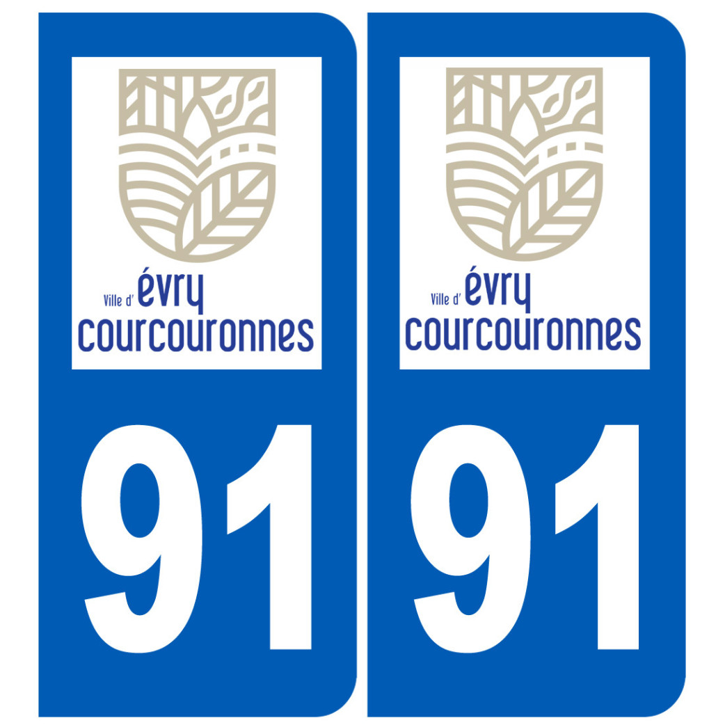 immatriculation Évry-Courcouronnes 91 - Sticker/autocollant