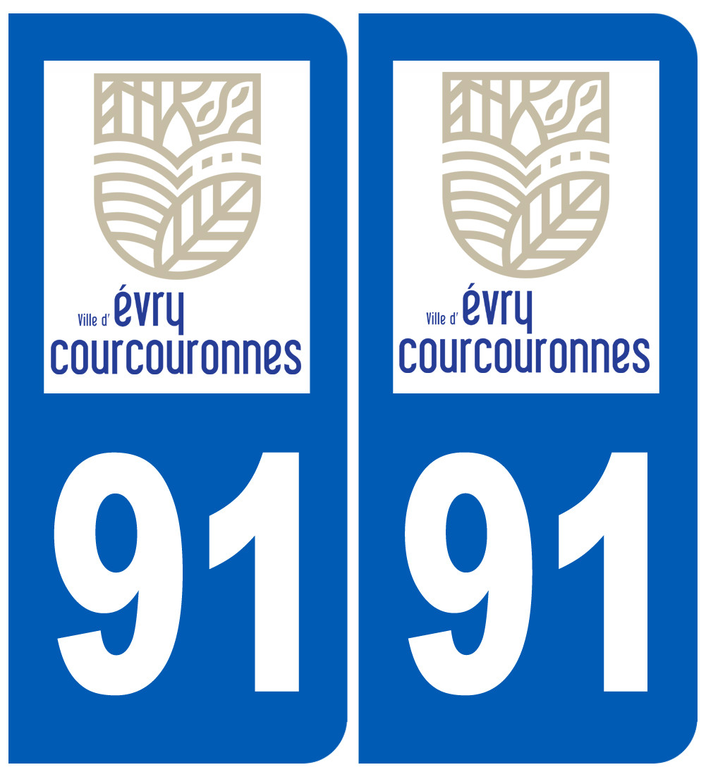 immatriculation Évry-Courcouronnes 91 - Sticker/autocollant