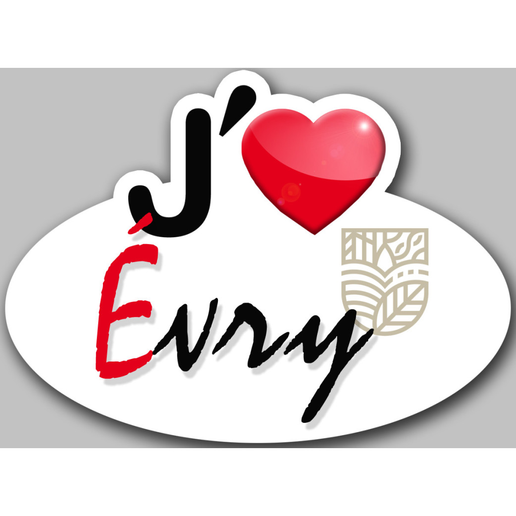 j'aime Évry-Courcouronnes (5x3.7cm) - Sticker/autocollant