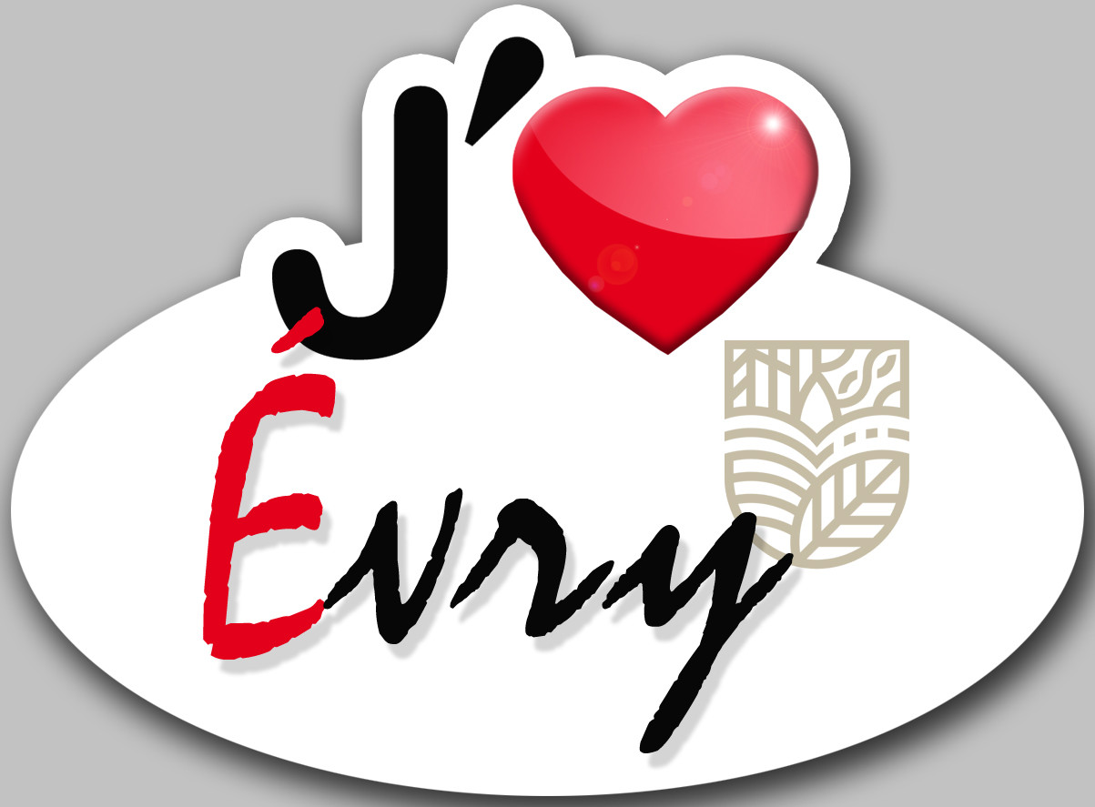 j'aime Évry-Courcouronnes (15x11cm) - Sticker/autocollant
