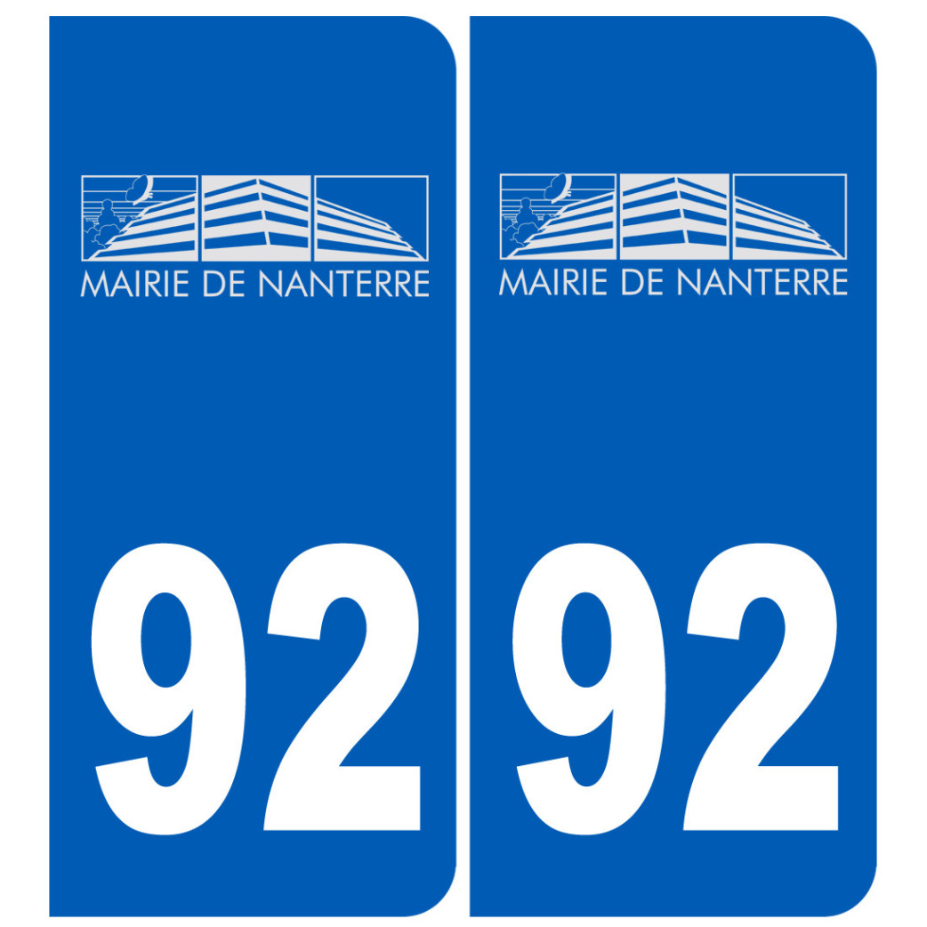 immatriculation Nanterre 92 - Sticker/autocollant