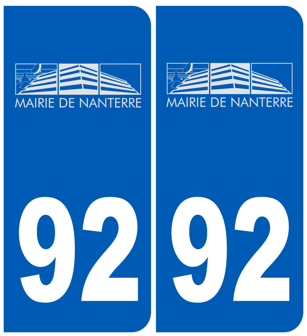immatriculation Nanterre 92 - Sticker/autocollant