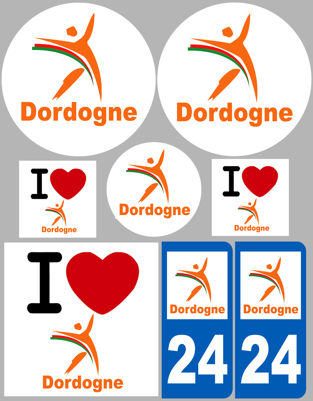 Dordogne (8 autocollants variés) - Sticker/autocollant