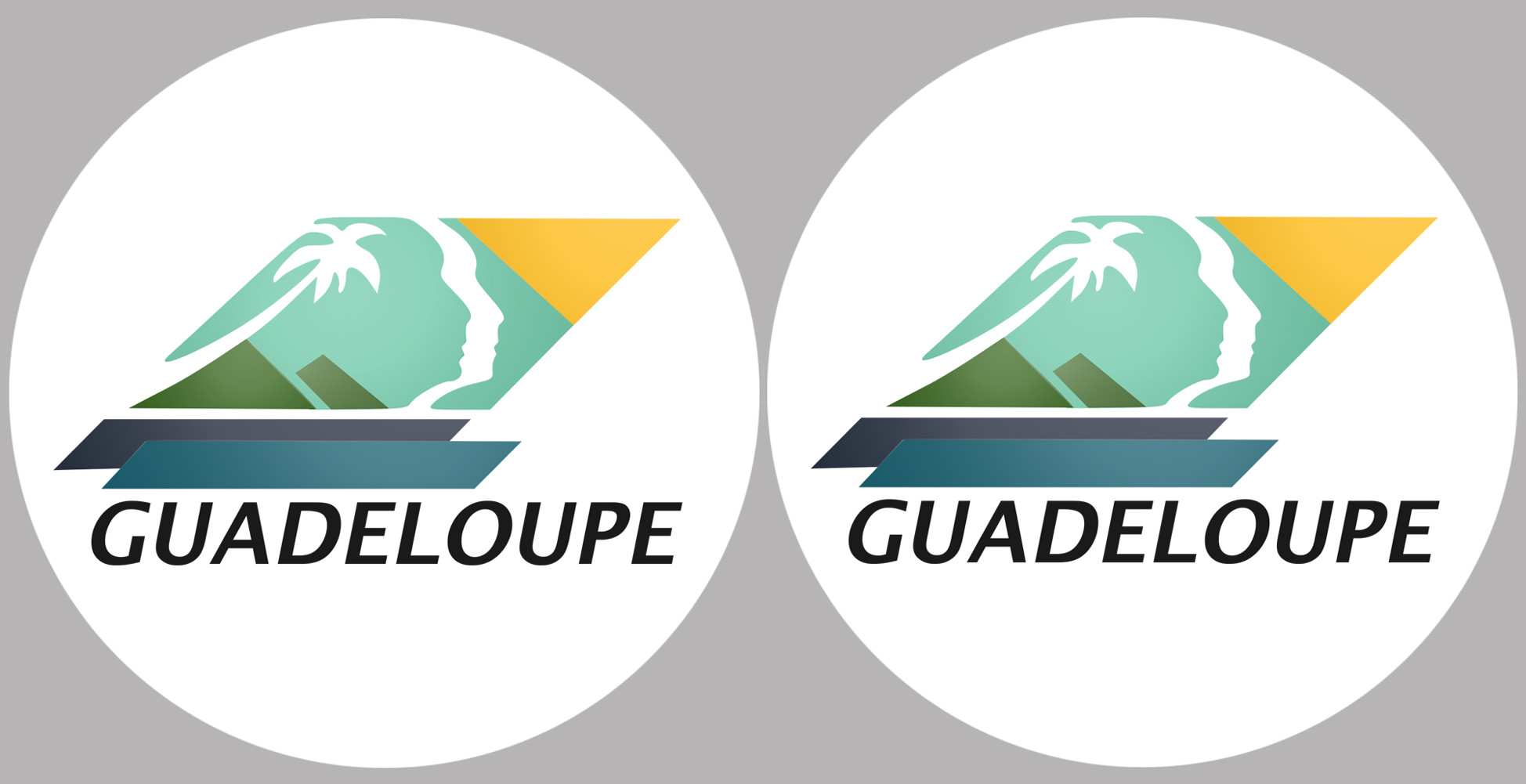 la Guadeloupe (2fois 5cm) - Sticker/autocollant