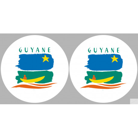 la Guyane (2fois 5cm) - Sticker/autocollant