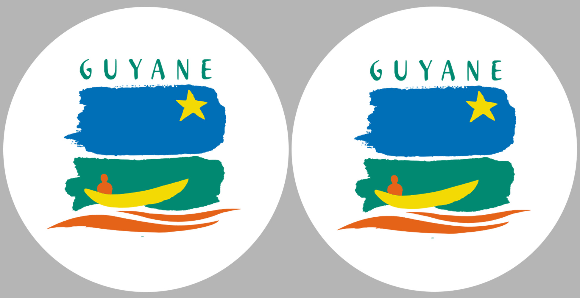 la Guyane (2fois 5cm) - Sticker/autocollant