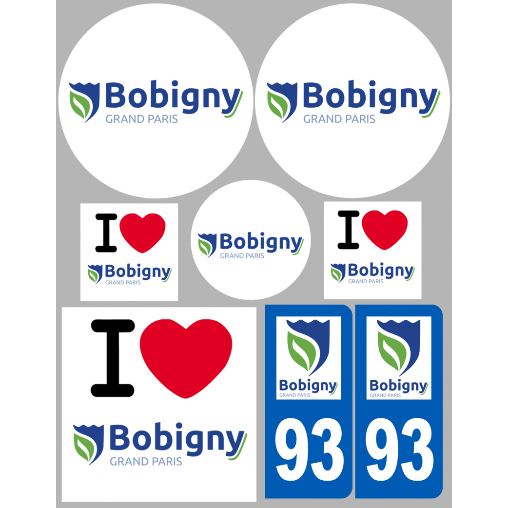 Bobigny - 8 autocollants variés - Sticker/autocollant